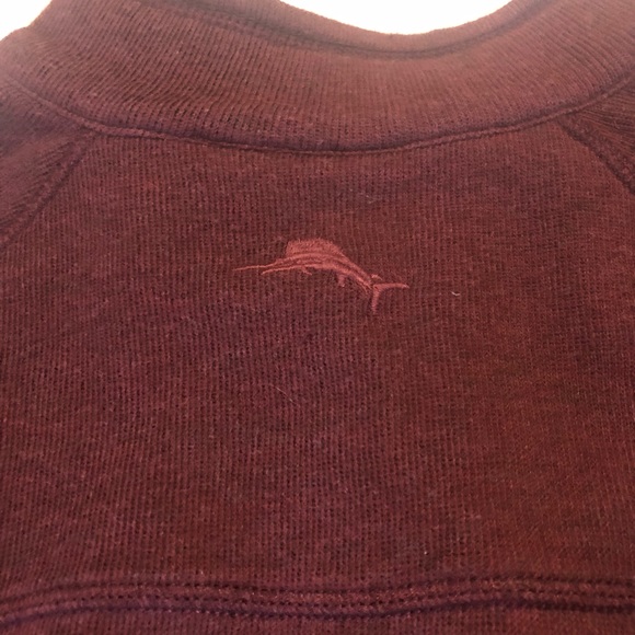 Men’sTommy Bahama Reversible three quarter zip sweater,Medium,Burgundy and Brown - Picture 2 of 12